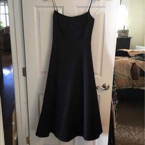 Black Spaghetti Strap Evening Dress